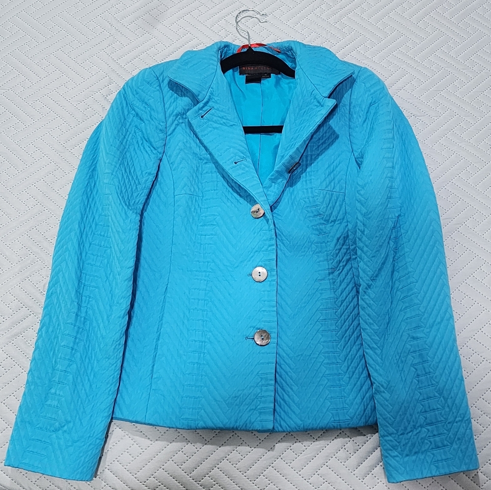 Nina Mclemore Blue Suzanne Jacket Size 00